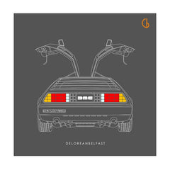 Belfast Delorean Unframed 29x29
