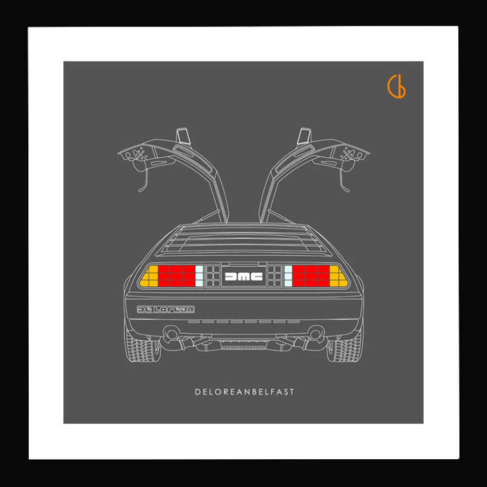 Delorean Belfast Black frame 29x29