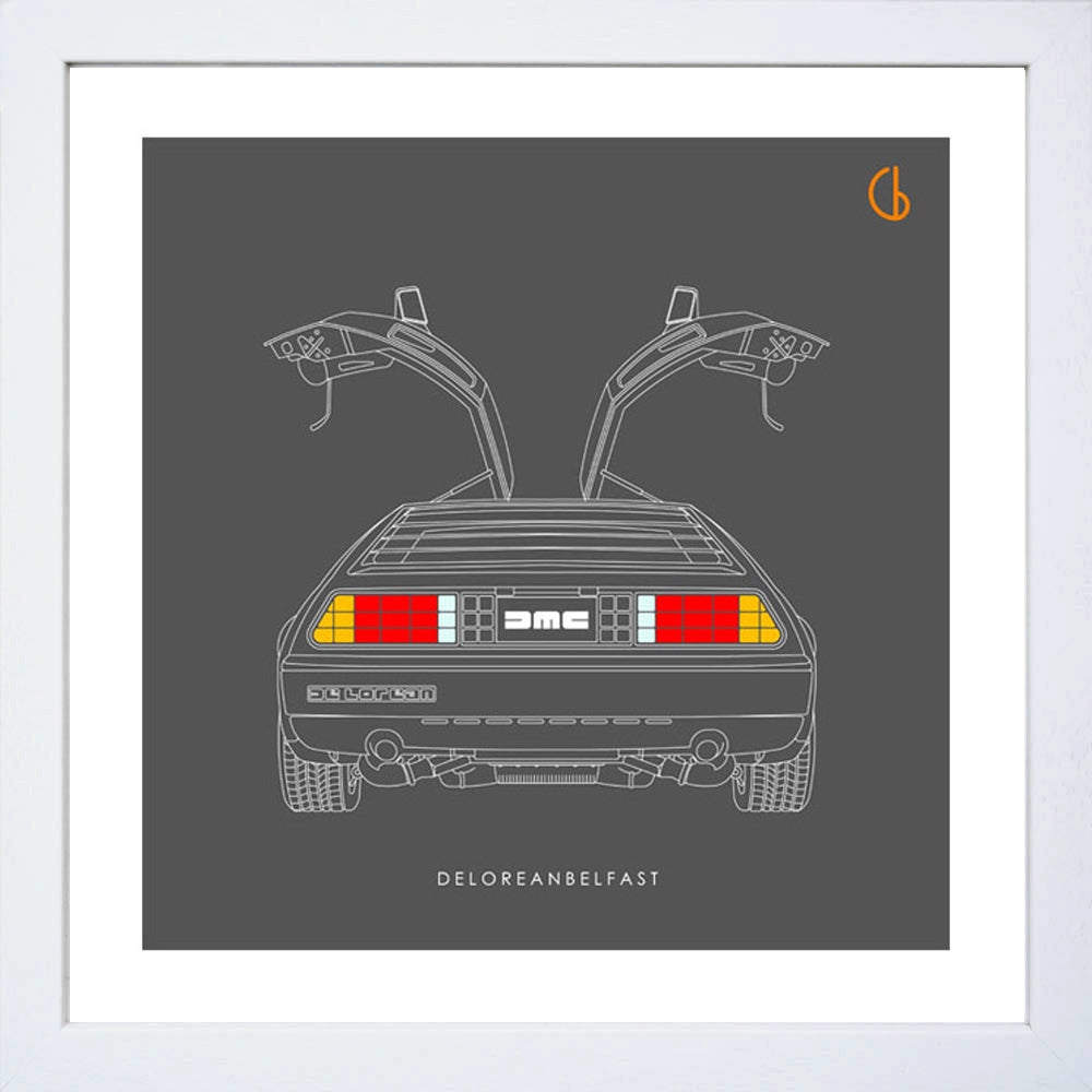 Belfast Delorean-15 x 15-Small Flat White Frame