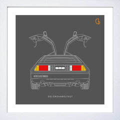 Belfast Delorean-15 x 15-Small Flat White Frame
