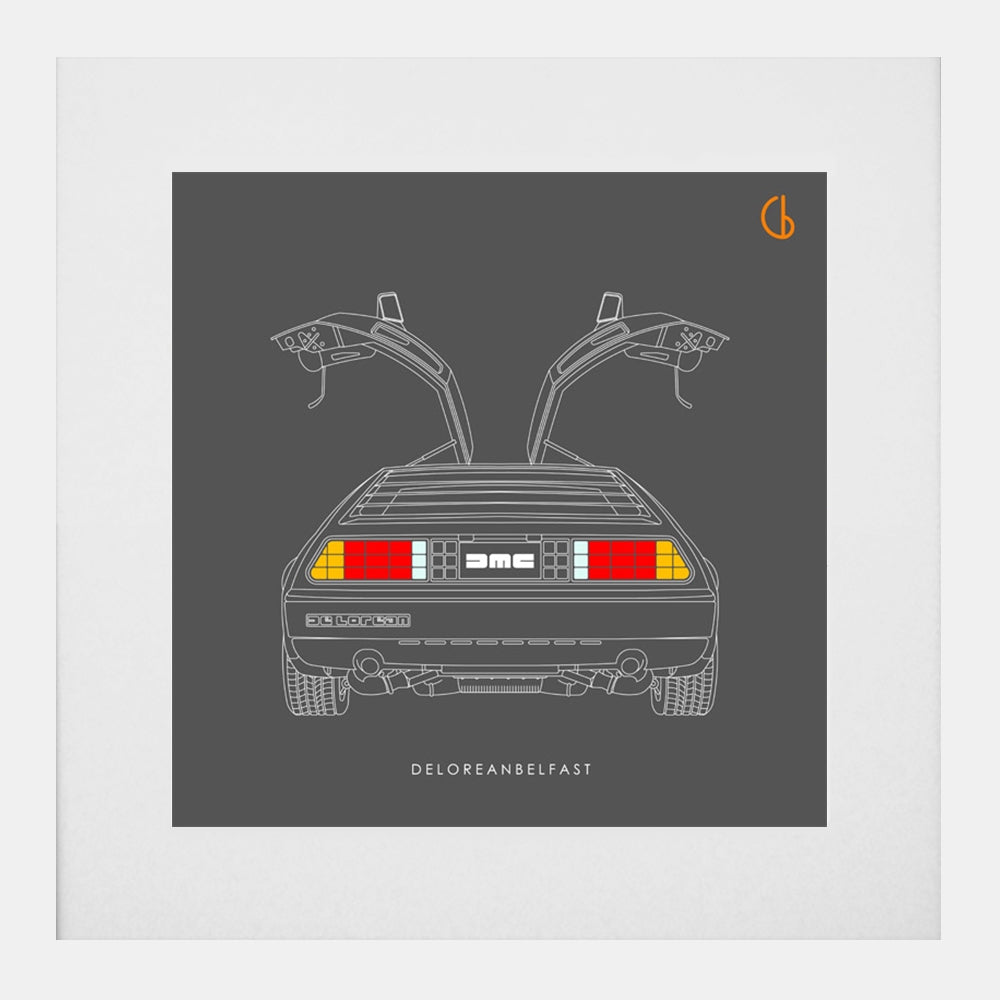 Belfast Delorean-29 x 29-White Box Frame