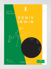 Man Utd - Denis Irwin vs Wimbledon 1994-30 x 42-Flat White Frame