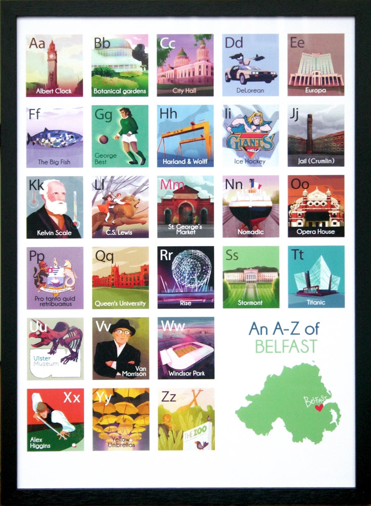 A-Z of Belfast Black frame