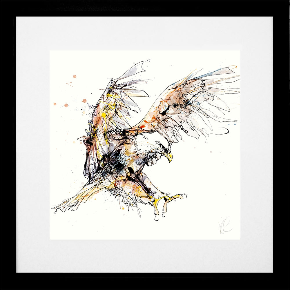 Print Open Edition Animals - Descending -30 x 30-Black Box Frame (With Mount)