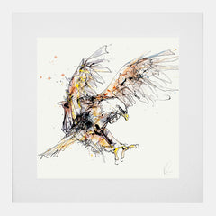 Print Open Edition Animals - Descending -30 x 30-White Box Frame (With Mount)