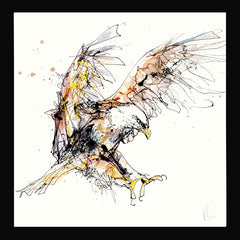 Print Open Edition Animals - Descending -30 x 30-Black Box Frame (No Mount)