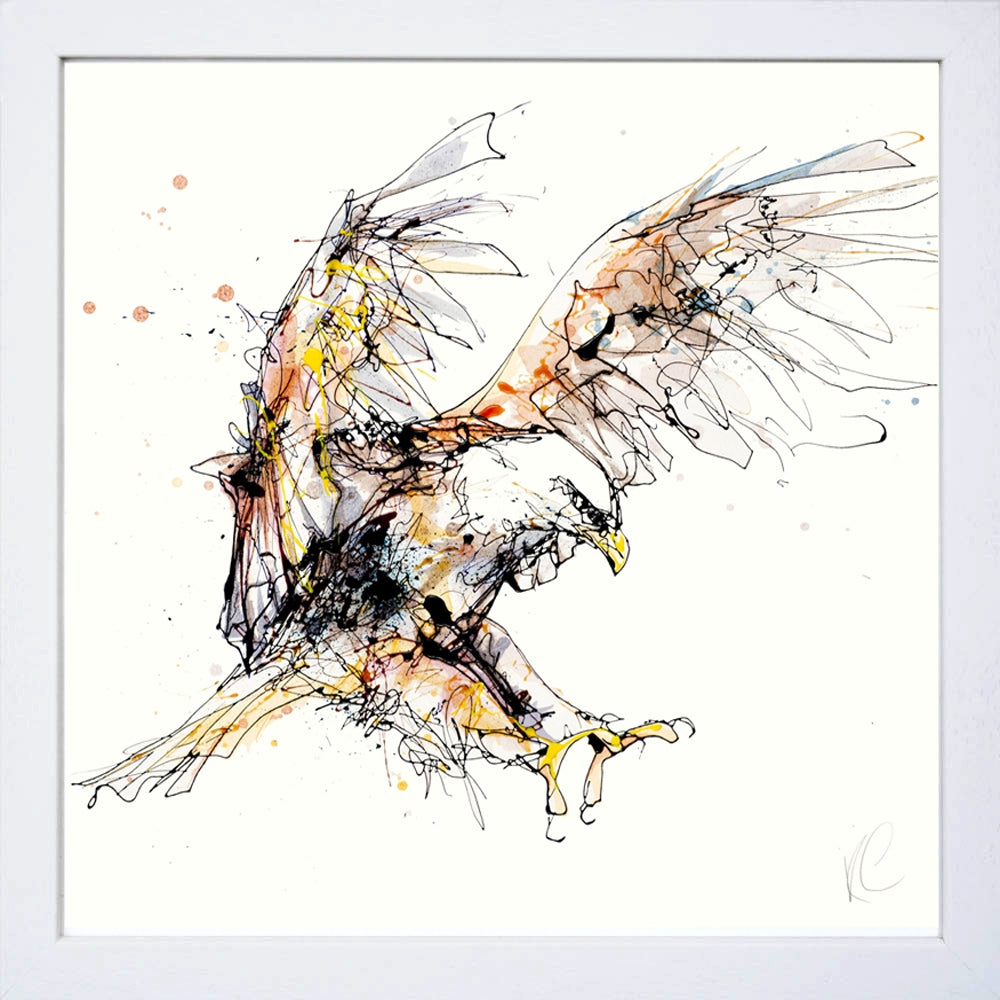 Print Open Edition Animals - Descending -30 x 30-White Box Frame (No Mount)