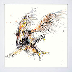 Print Open Edition Animals - Descending -30 x 30-White Box Frame (No Mount)