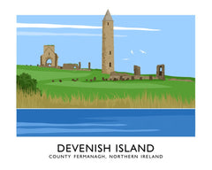 Co Fermanagh - Devenish Island Unframed 70x50