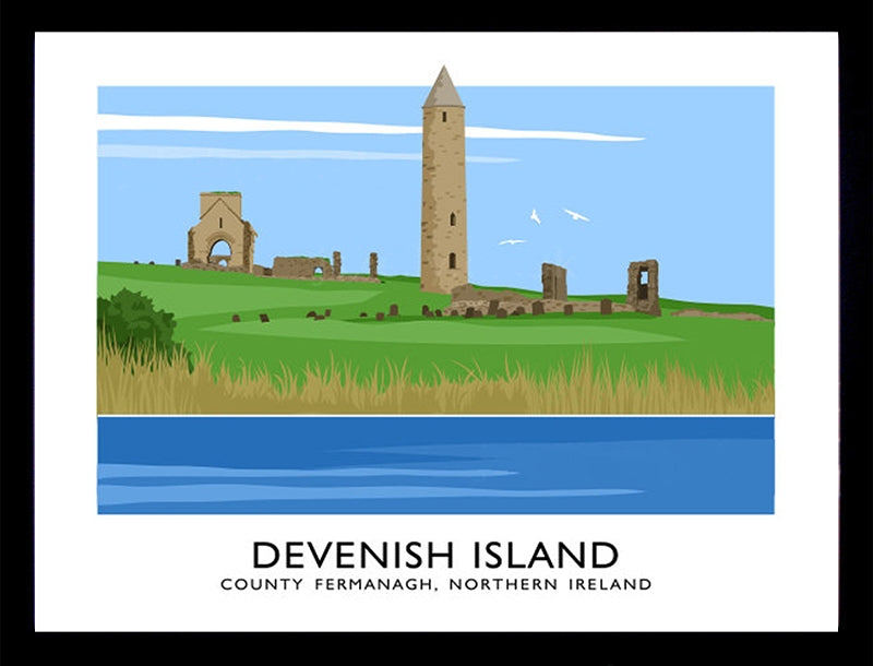 Co Fermanagh - Devenish Island Frame Black 40x30 No Mount