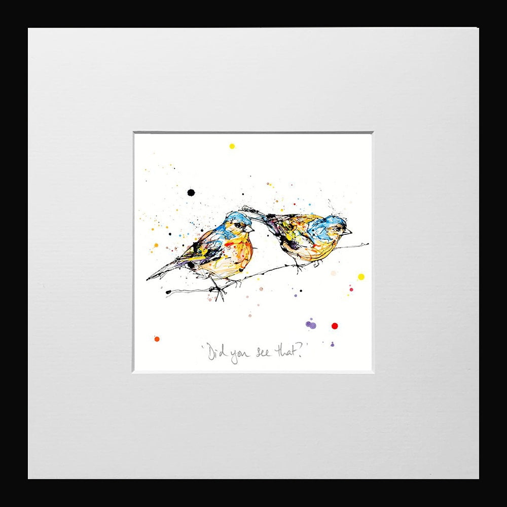 Print Open Edition Animals - Did You See That? -12 x 12-Small Flat Black Frame