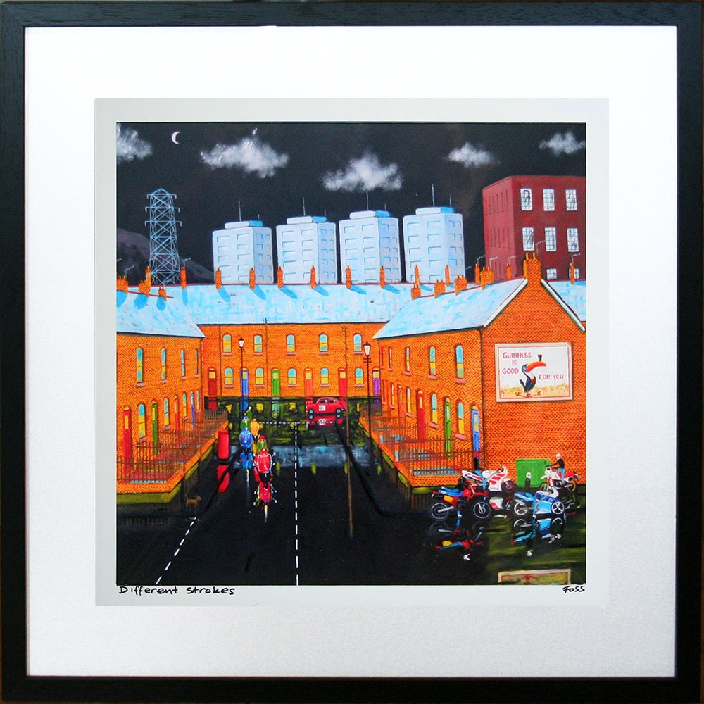 Different Strokes Framed 40 x 40