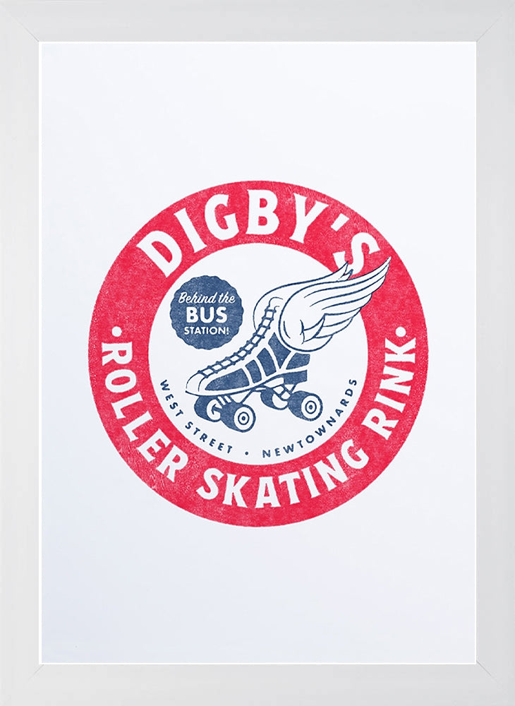Digby's Roller Rink - Flat White Frame
