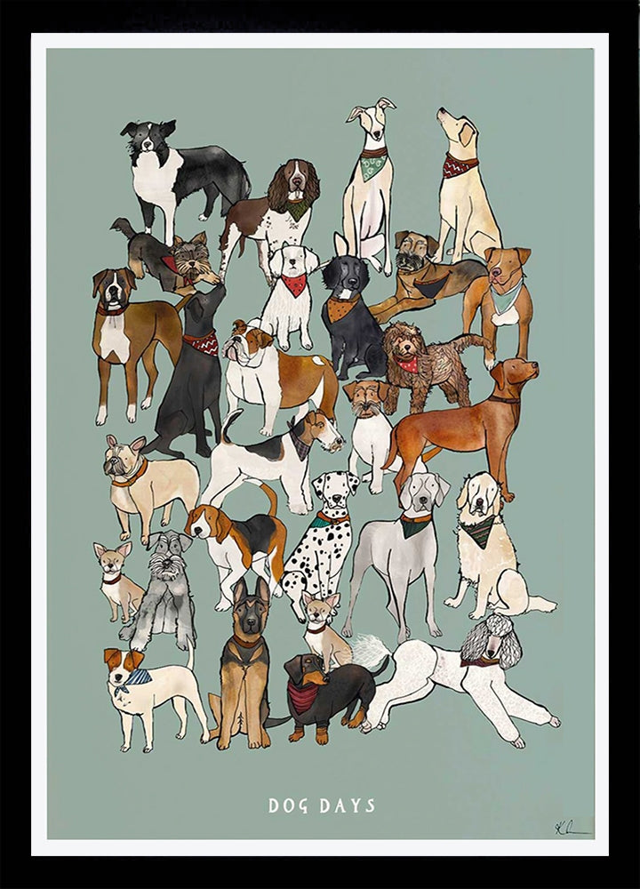 Dog Days-33 x 55.5-Black Box Frame (No Mount)