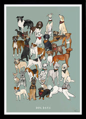 Dog Days-33 x 55.5-Black Box Frame (No Mount)