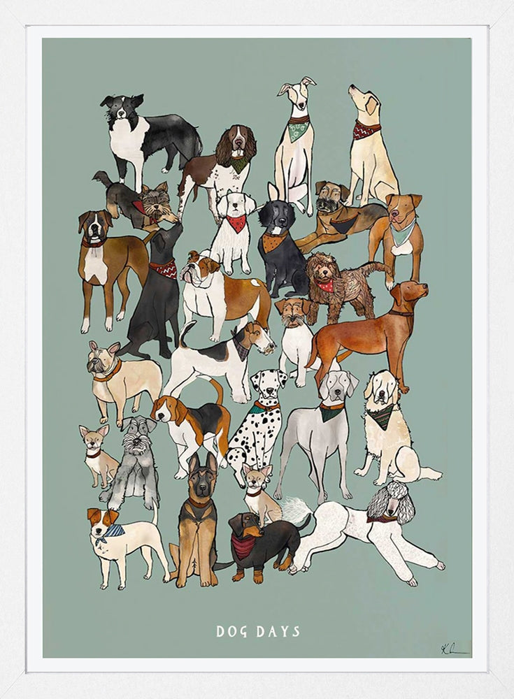 Dog Days-33 x 55.5-White Box Frame (No Mount)