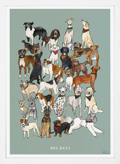 Dog Days-33 x 55.5-White Box Frame (No Mount)