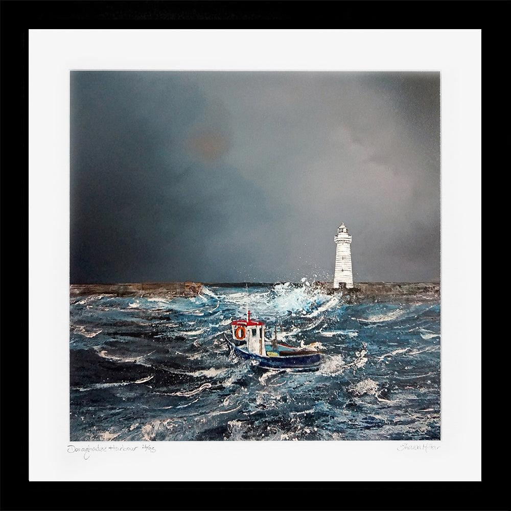 Print - Donaghadee Harbour - Black Box Frame