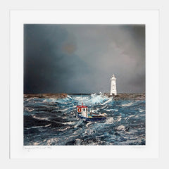 Print - Donaghadee Harbour - White Box Frame