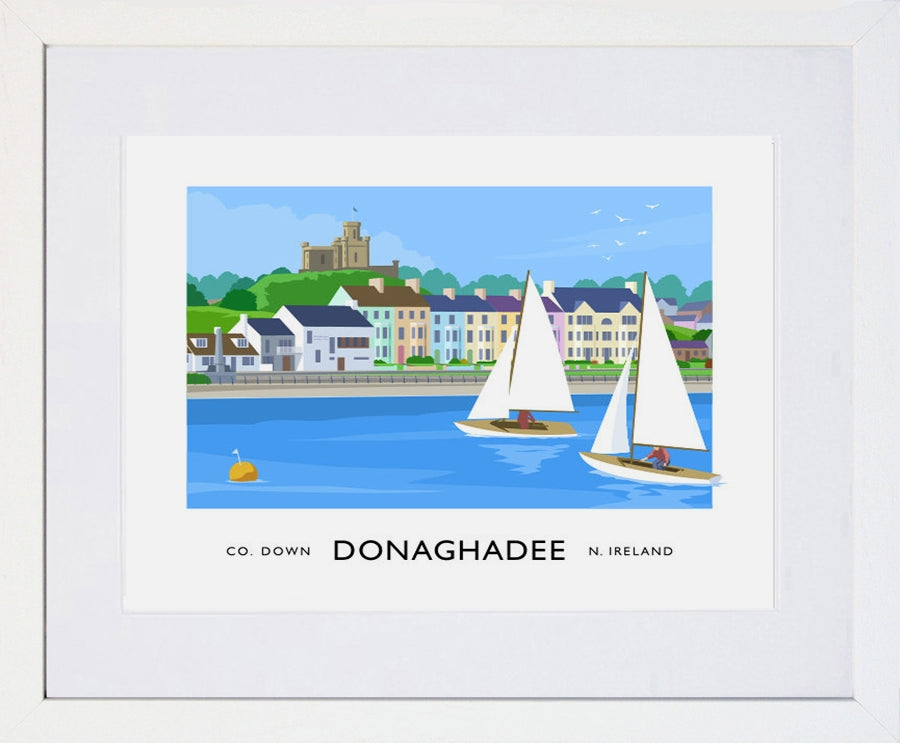 Co Down - Donaghadee Seafront Frame White 40x30 With Mount