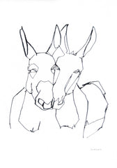 Animals Donkey - Donkeys In Black & White Unframed