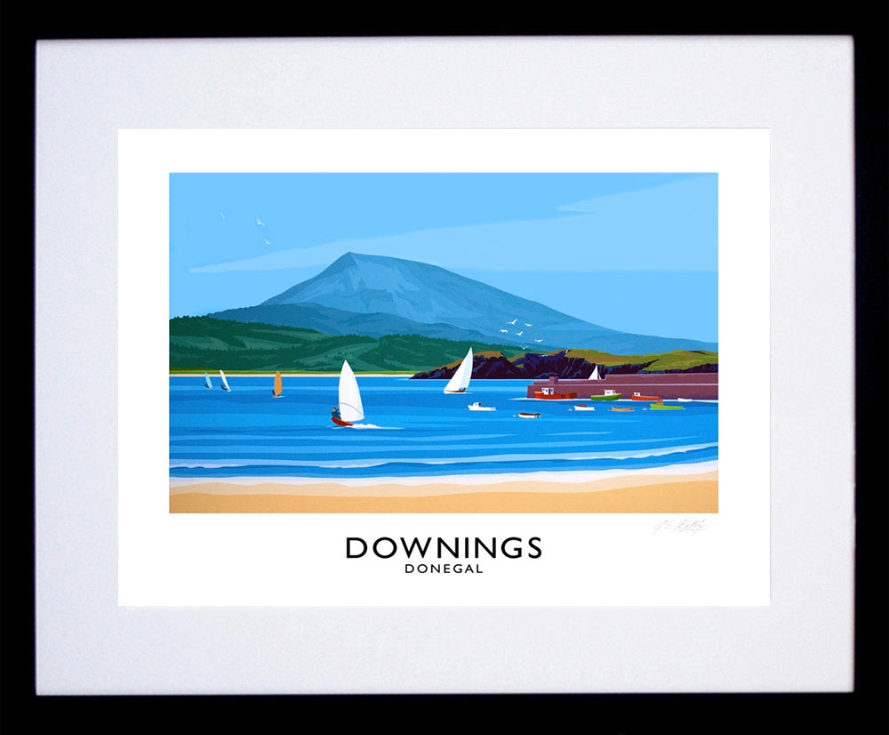 Co Donegal - Downings-40 x 30-Black Box Frame (With Mount)