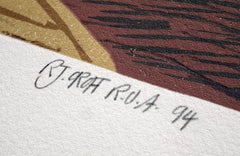 Linocut Print - Co Down Downpatrick Cathedral 1994