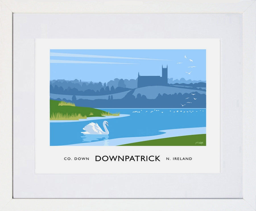 Co Down - Downpatrick Frame White 40x30 With Mount