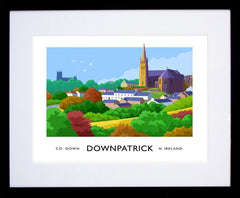 Co Down - Downpatrick Skyline-40 x 30-Black Box Frame (With Mount)