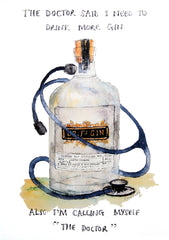 Drinks Gin - Dr. J's  Unframed