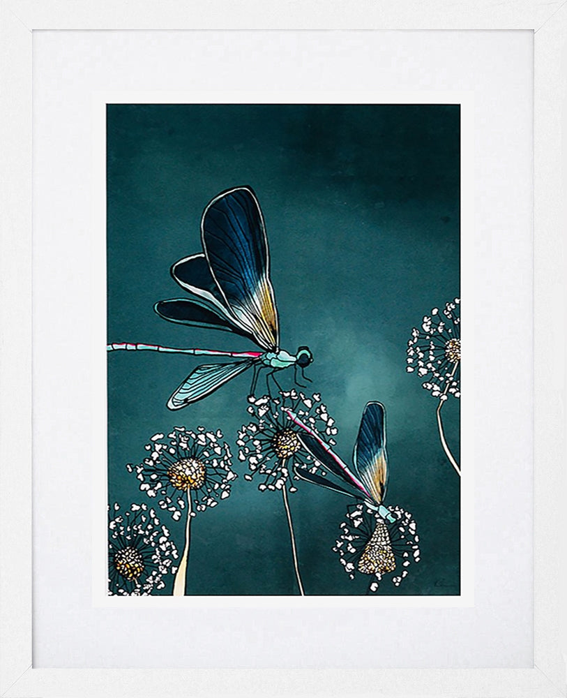 Dragonfly-19 x 27.5-White Box Frame (With Mount)