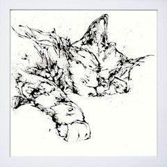 Print Open Edition Animals - Dreamer -30 x 30-White Box Frame (No Mount)