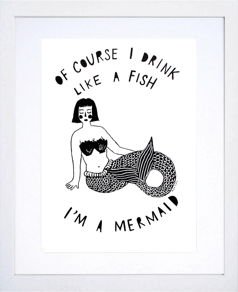 Other - Drink Like A Fish White Frame