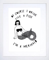 Other - Drink Like A Fish White Frame