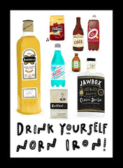 Drink Yourself Northern Ireland Flat Black Frame