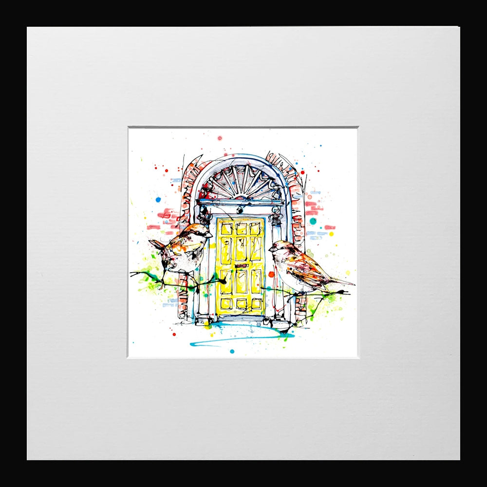 Print Open Edition Landscapes - Dublin Doors-12 x 12-Small Flat Black Frame