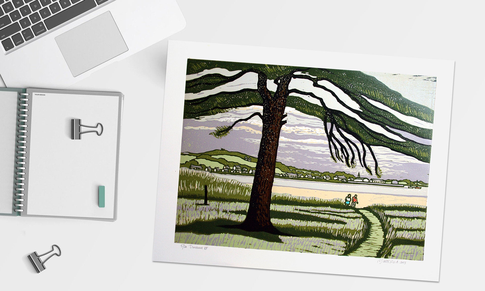 Linocut Print - Co Down Dundrum 88