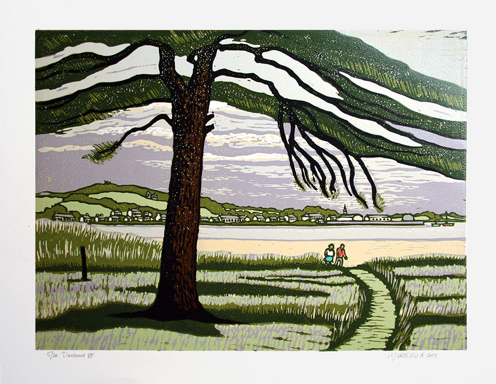 Linocut Print - Co Down Dundrum 88 Unframed