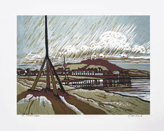 Linocut Print - Co Down Dundrum Harbour 1992