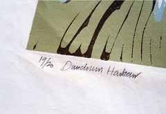 Linocut Print - Co Down Dundrum Harbour 1992