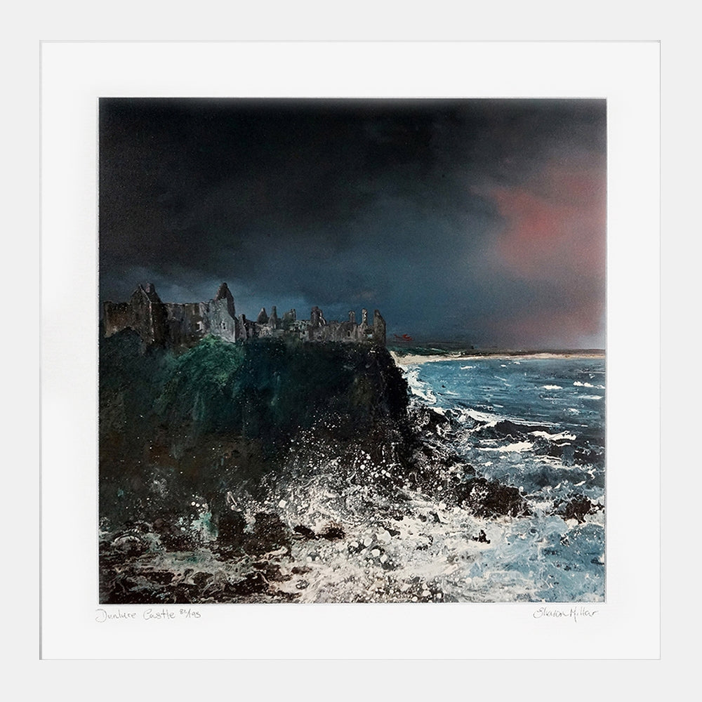 Print - Dunluce Castle - White Box Frame