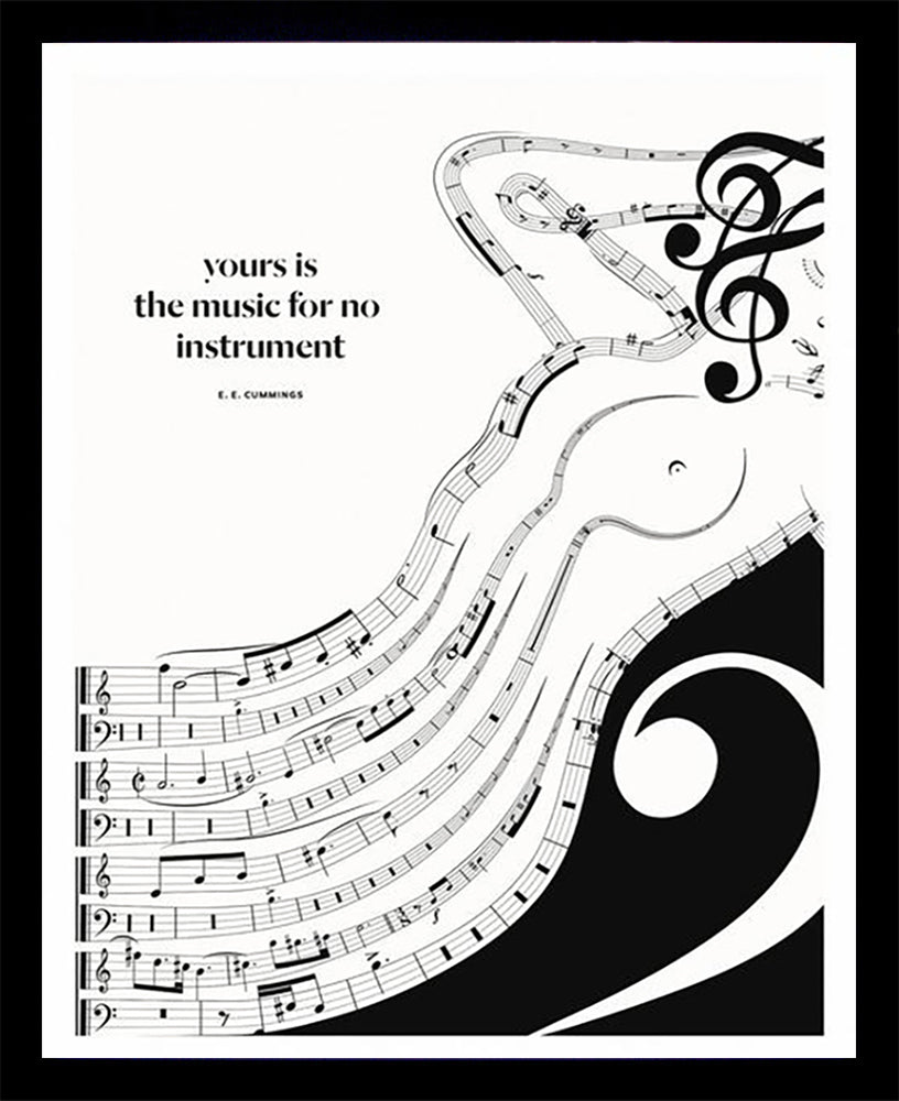 E. E. Cummings - Music Black Box Frame