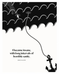 Edgar Allan Poe - I Became Insane-28 x 35.5-Unframed