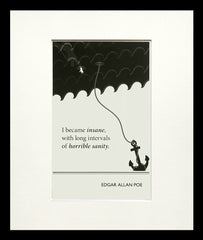 Postcard - Edgar Allan Poe Small Flat Black Frame