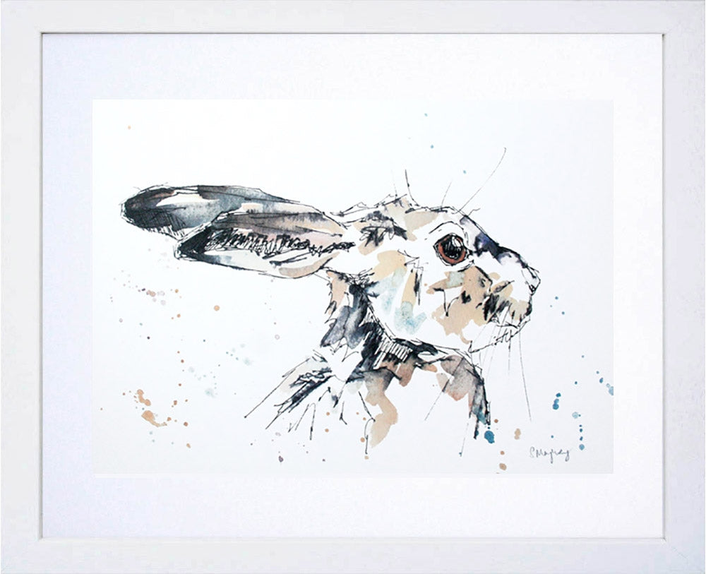 Animals Hare - Edward-Standard-White Frame