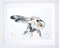 Animals Hare - Edward-Standard-White Frame
