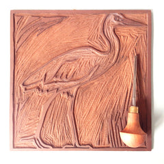 Lino Print - Little Egret