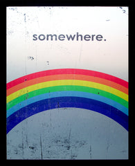 Aluminium Print: Somewhere (Over The Rainbow) Black frame