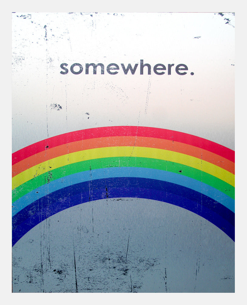 Aluminium Print: Somewhere (Over The Rainbow) White Frame
