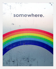 Aluminium Print: Somewhere (Over The Rainbow) White Frame